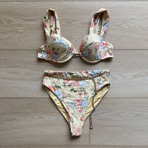 WeWoreWhat Floral Butter Yellow Bikini Set